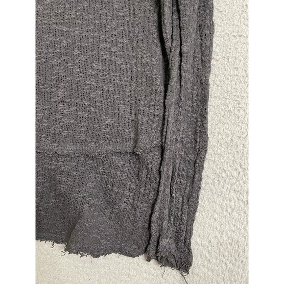 Free People Oversized Ocean Air Hacci Dark Grey Size Small Long Sleeve V Neck - Picture 4 of 9
